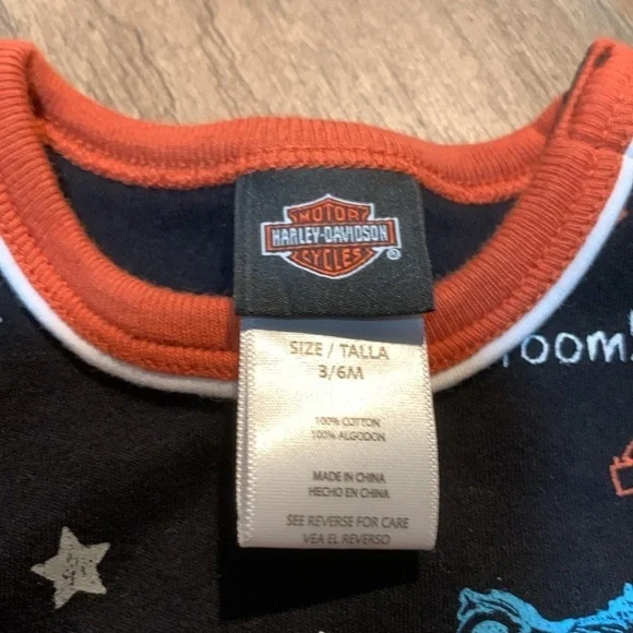 Harley-Davidson Motorcycles Baby Onesie Baby Outfit 3/6 Month Infant Newborn - Picture 2 of 4